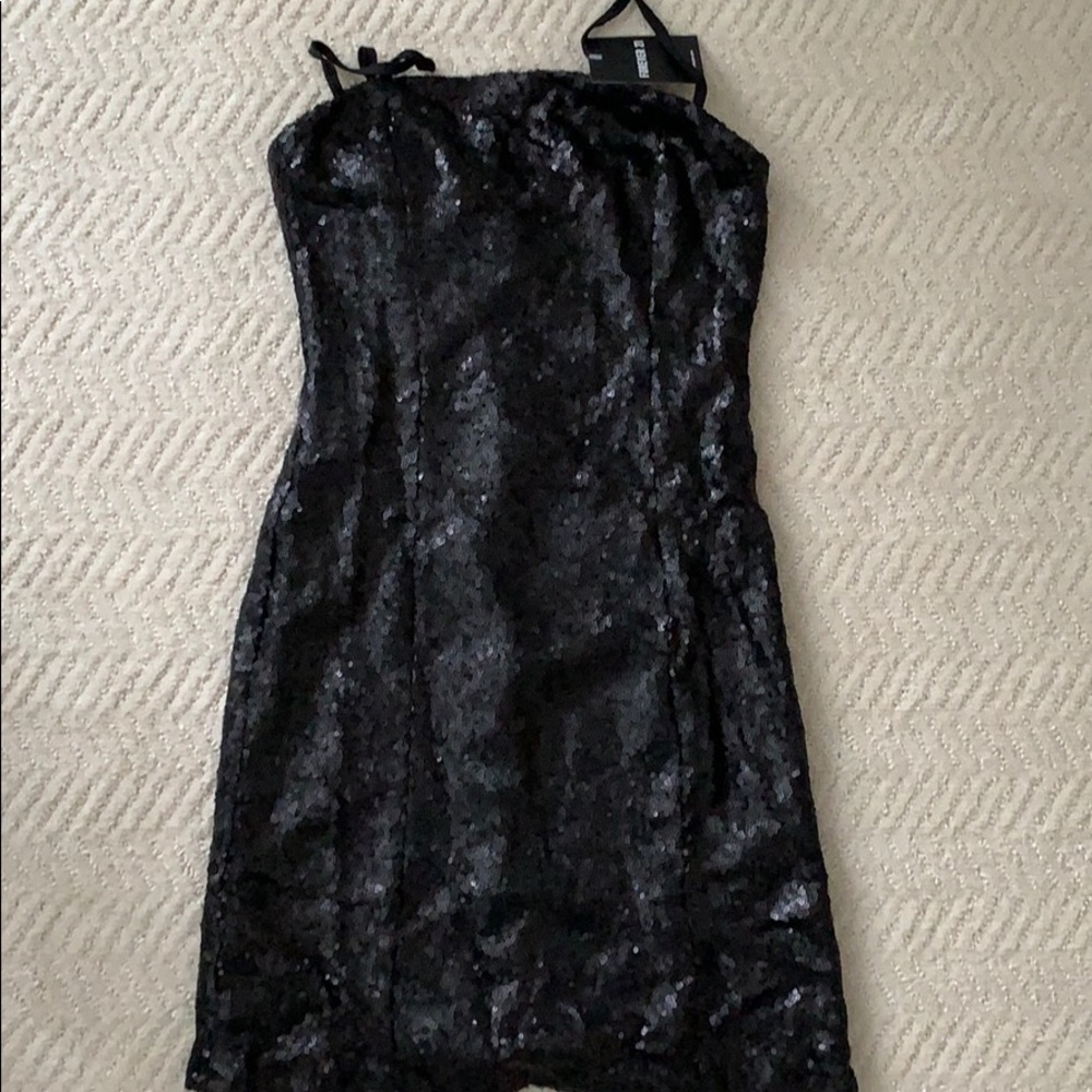 Black sequin party dress